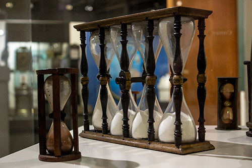 Sandglass set at the National Watch & Clock Museum