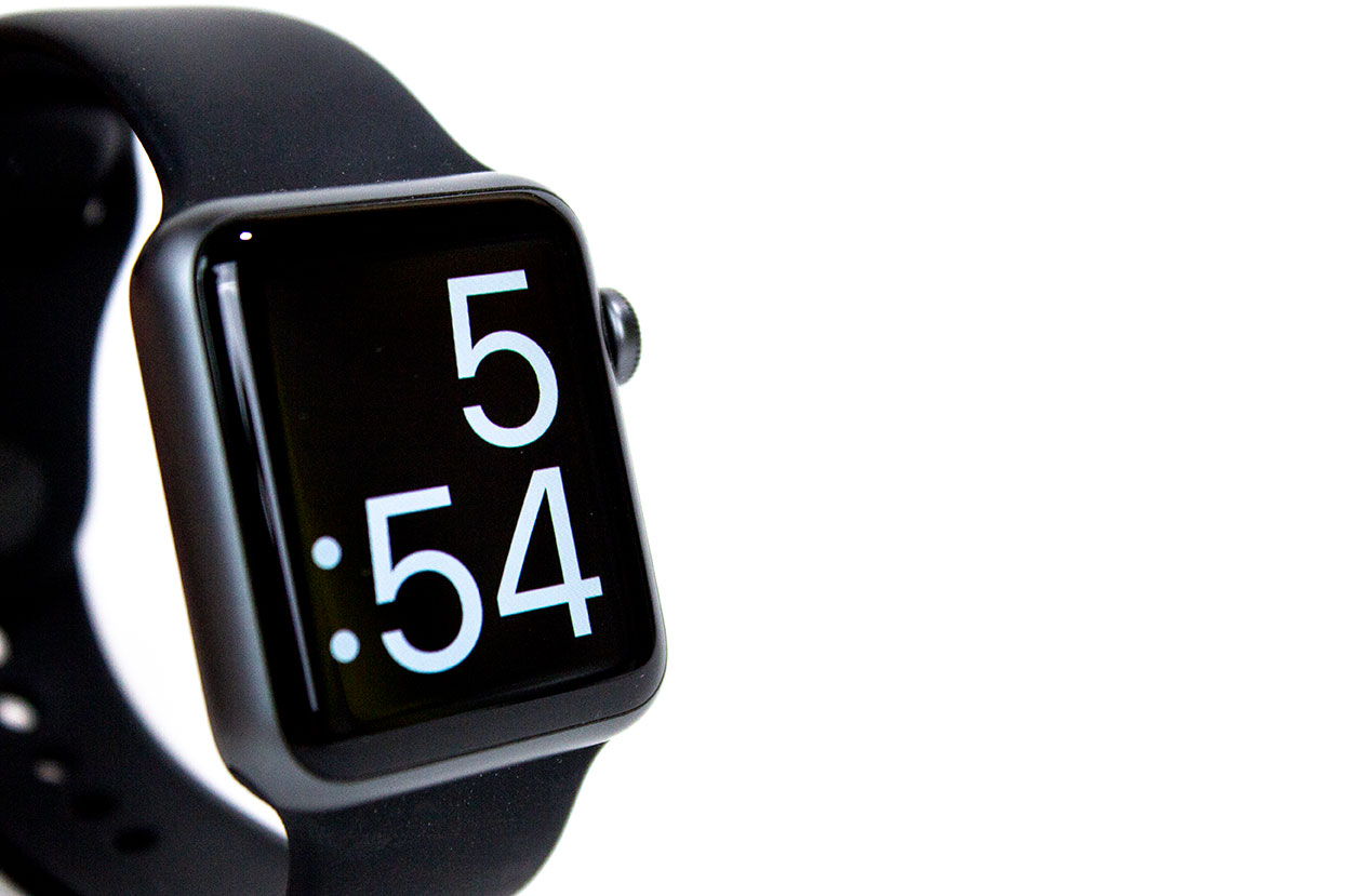 Black and white apple watch