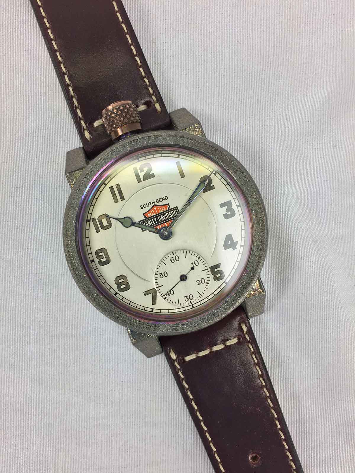 Dial of the Vortic Watch Co., Harley Davidson wristwatch.