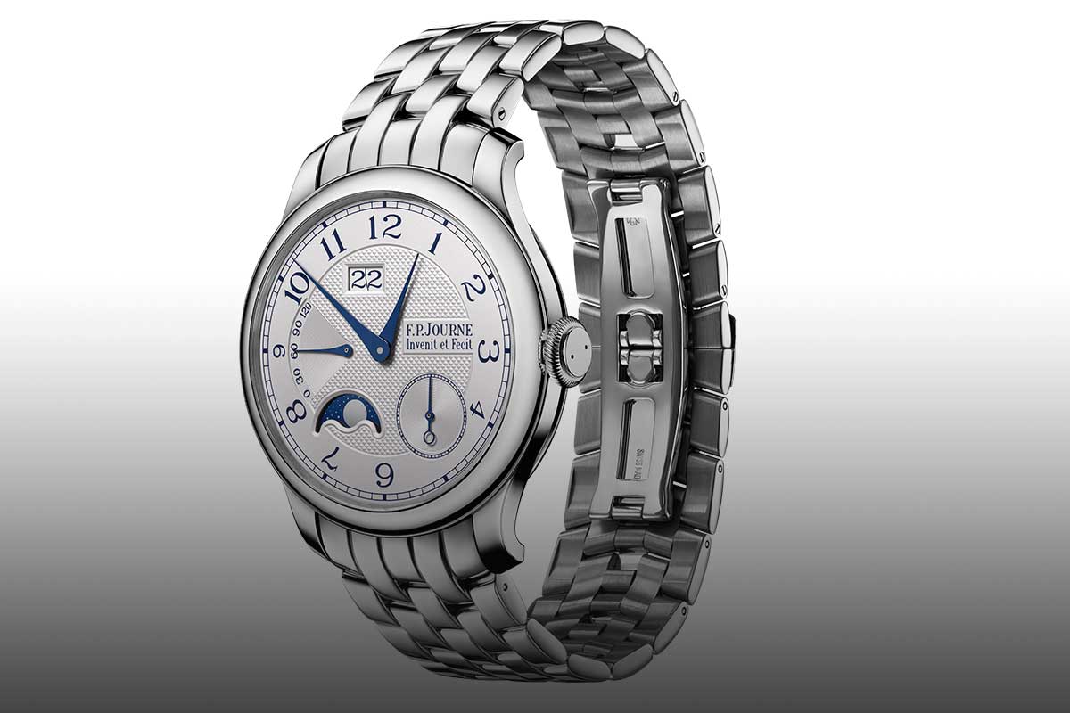 platinum cased wristwatch with bracelet